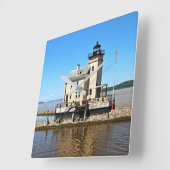 Rondout Creek Lighthouse, New York Quadratische Wanduhr (Winkel)