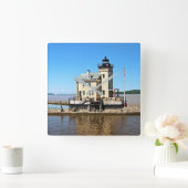Rondout Creek Lighthouse, New York Quadratische Wanduhr (Zuhause)