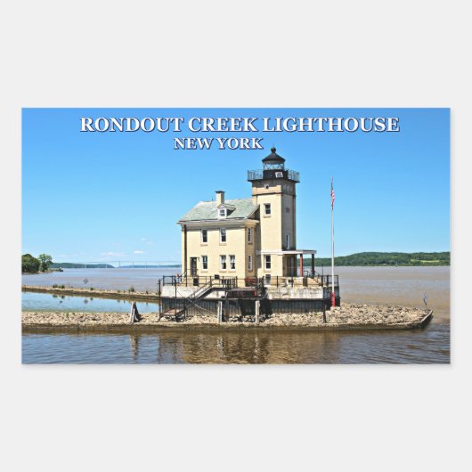 Rondout Creek Lighthouse, New York Rechteckiger Aufkleber (Vorderseite)