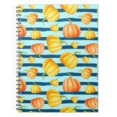Rong um Orange Pumpkin. Nahtlose Aquarellkiste Notizblock (Vorderseite)