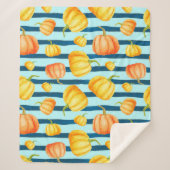 Rong um Orange Pumpkin. Nahtlose Aquarellkiste Sherpadecke (Vorderseite)