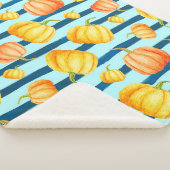 Rong um Orange Pumpkin. Nahtlose Aquarellkiste Sherpadecke (3/4)