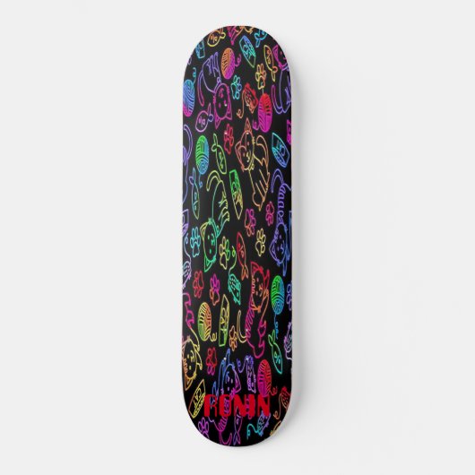 RONIN APEX NEON CATS BOLD Skateboard Deck (Vorderseite)
