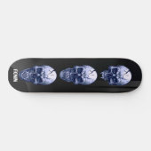 RONIN BRAND BLACK SKID ROW SKULL Skateboard Deck (Horizontal)
