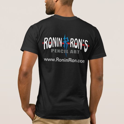 Ronin Ron offizielles Logot-stück T-Shirt (Rückseite)