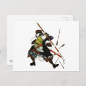 Ronin Samurai Deflection Arrows japanische Kunst Postkarte (Vorne/Hinten)