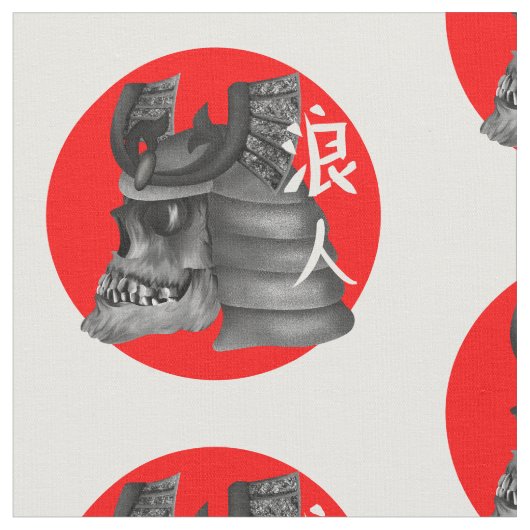 Ronin Samurai Japan Flag Skull Stoff (Nahaufnahme)