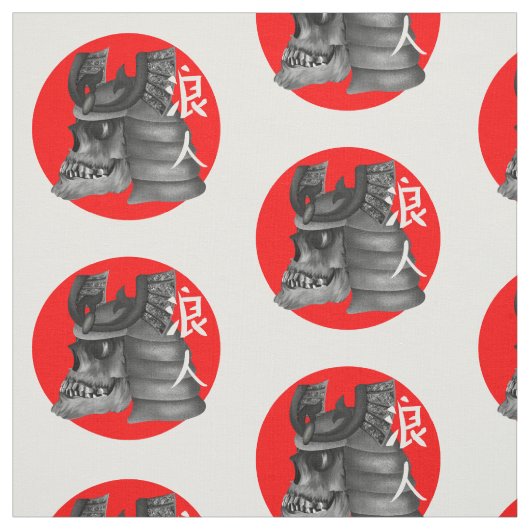 Ronin Samurai Japan Flag Skull Stoff (Muster)