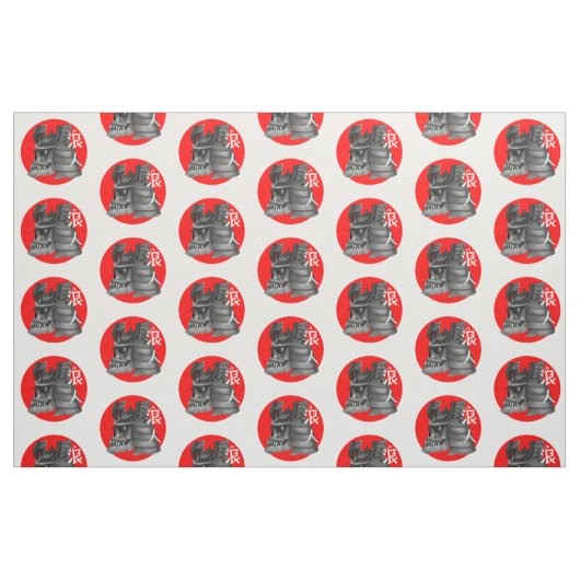 Ronin Samurai Japan Flag Skull Stoff (Fat Quarter (45,7 x 55,9 cm))