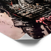 Ronin Samurai Kriegerfarbe zeichnend Poster (Ecke)