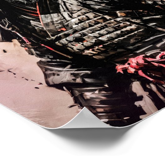 Ronin Samurai Kriegerfarbe zeichnend Poster (Ecke)