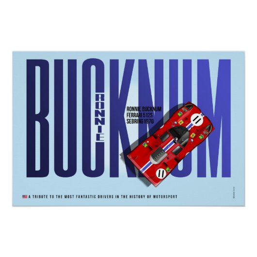 Ronnie Bucknum Ferrari 512S Tribute Poster (Vorderseite)