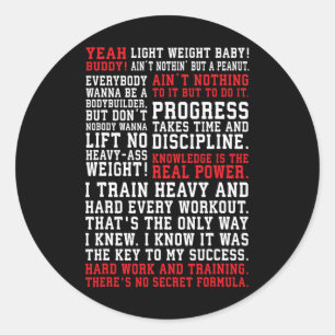 Ronnie Fitness Quotes Gym Workout Bodybuilding Mot Runder Aufkleber