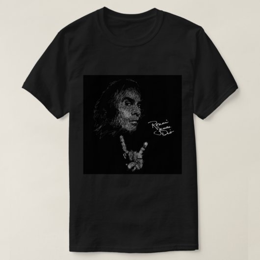 Ronnie James Dio Scribble Art Acrylic Block T-Shirt (Design vorne)