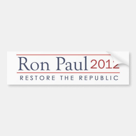 ronpaul_restore_the_republic 2012 autoaufkleber (Vorne)