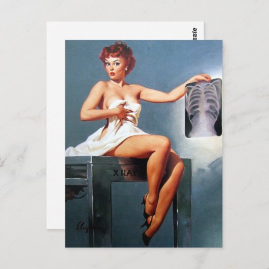 Röntgen-Button nach oben Postkarte (Vorne/Hinten)