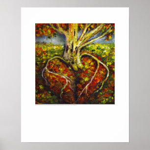 Röntgen-Deckkunst - Herzwurzeln von L. Rainey Poster