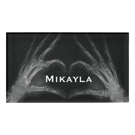 Röntgen-Fingers Form einer Heart Name-Markierung Namenschild (Vorderseite)