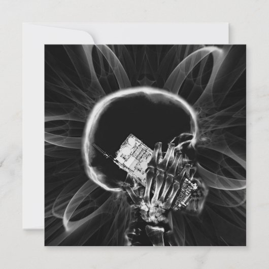 Röntgen-Fraktal-Blume Smartphone Skeleton - B&W (Vorderseite)