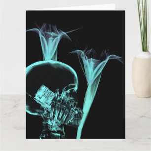 Röntgen-Handy-Hülle und Blume - Aquamarin Karte