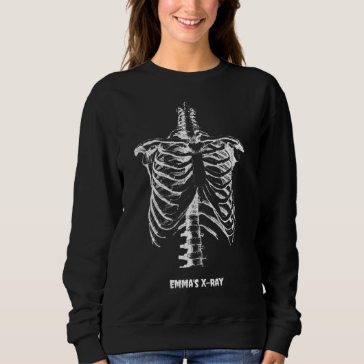 Röntgen Rib Cage Funny Halloween Anpassen Sweatshirt (Vorderseite)