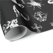 Röntgen Skulls Schlangen Crosses Halloween Schwarz Geschenkpapier (Rolleneckpunkt)