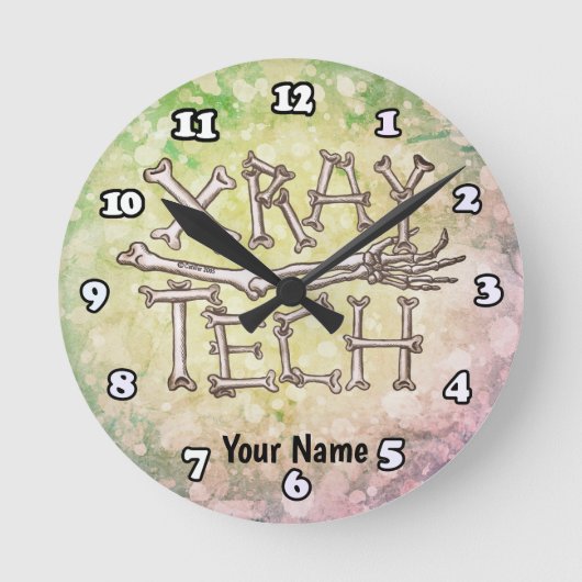 Röntgen-Tech-Uhr Runde Wanduhr (Vorderseite)