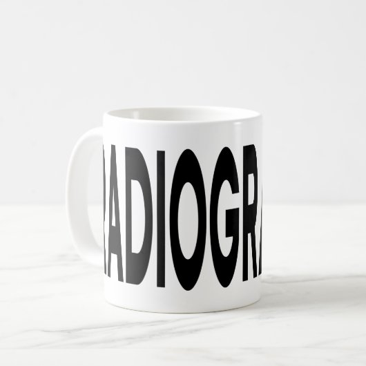 Röntgenassistent Black Typografie Kaffeetasse (Vorderseite Links)