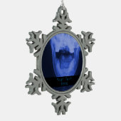 Röntgenaufnahme 3 - elektromagnetisches Blau Schneeflocken Zinn-Ornament (Links)
