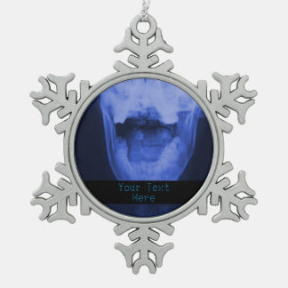 Röntgenaufnahme 3 - elektromagnetisches Blau Schneeflocken Zinn-Ornament