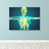 Röntgenaufnahme des weiblichen Oberkörpers mit Rip Leinwanddruck (Insitu (Holzboden))