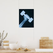 Röntgenbild der menschlichen Hand mit Gewicht, nah Poster (Küche)