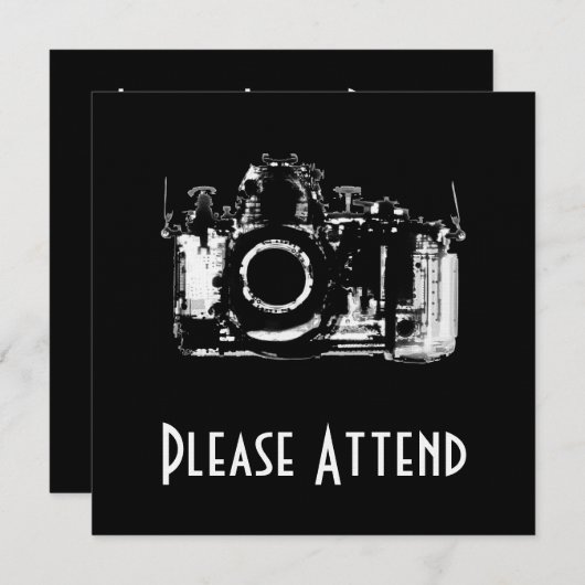 RÖNTGENBLICK-KAMERA - SCHWARZES U. WEISS EINLADUNG (Vorne/Hinten)