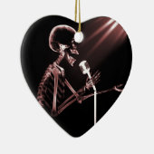 RÖNTGENBLICK-SKELETON GESANG AUF RETRO MIC - ROT KERAMIK ORNAMENT (Rechts)