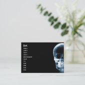 RÖNTGENBLICK-SKELETON SCHÄDEL - BLAU VISITENKARTE (Stehend Vorderseite)