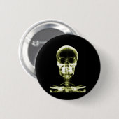 RÖNTGENBLICK-SKELETON SCHÄDEL - GELB BUTTON (Vorne & Hinten)