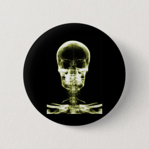 RÖNTGENBLICK-SKELETON SCHÄDEL - GELB BUTTON