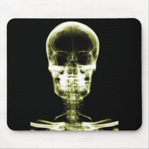 RÖNTGENBLICK-SKELETON SCHÄDEL - GELB MOUSEPAD