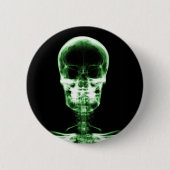 RÖNTGENBLICK-SKELETON SCHÄDEL - GRÜN BUTTON (Vorderseite)