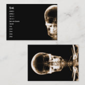 RÖNTGENBLICK-SKELETON SCHÄDEL - ORANGE VISITENKARTE (Vorne/Hinten)