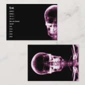 RÖNTGENBLICK-SKELETON SCHÄDEL - ROSA VISITENKARTE (Vorne/Hinten)