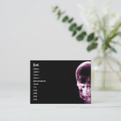 RÖNTGENBLICK-SKELETON SCHÄDEL - ROSA VISITENKARTE (Stehend Vorderseite)