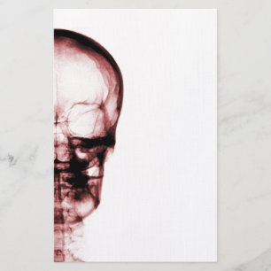 RÖNTGENBLICK-SKELETON SCHÄDEL - ROT BRIEFPAPIER