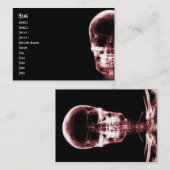 RÖNTGENBLICK-SKELETON SCHÄDEL - ROT VISITENKARTE (Vorne/Hinten)