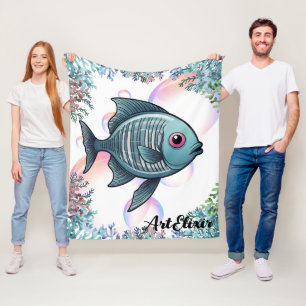 Röntgenfisch Korallendruck Fleecedecke