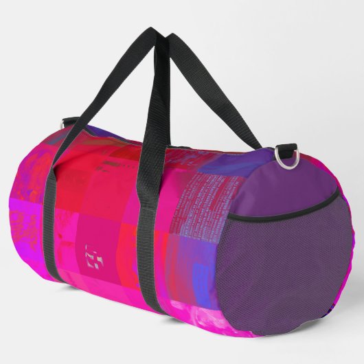 Röntgenmädchen Glitch Art Gitter Hot Pink Duffle Bag (Rechte Ecke)