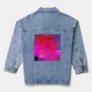 Röntgenmädchen Glitch Art Gitter Hot Pink Jeansjacke