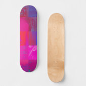 Röntgenmädchen Glitch Art Gitter Hot Pink Skateboard (Vorderseite)