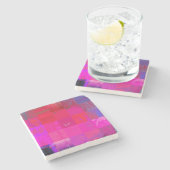 Röntgenmädchen Glitch Art Gitter Hot Pink Steinuntersetzer (Seitenansicht)