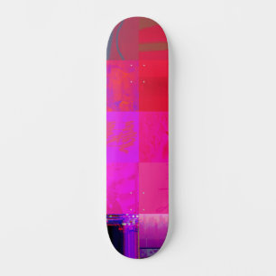Röntgenmädchen Glitch-Art-Raster Hot Pink Skateboard